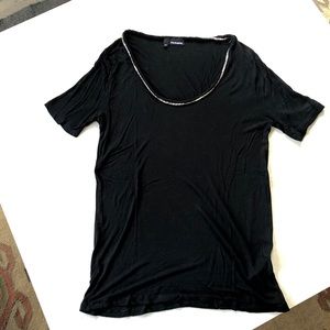 The Kooples black T-shirt with metal embroidery